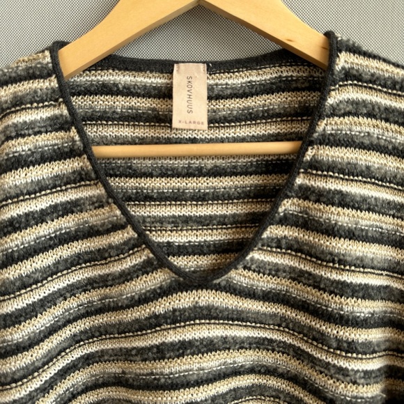 Cotton Blend Striped Knit Sweater | - Picture 4 of 8